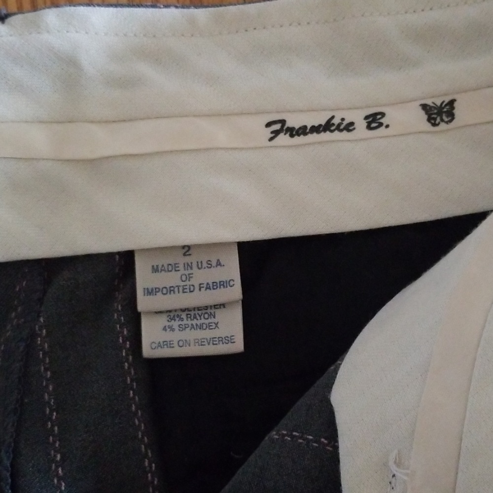 Frankie B pink on grey pin strip slacks